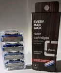 Every Man Jack Replacement Razor 4 Cartridges W/ 6-BLADE Shaver Heads Free-ship. Fixed Price $14.24.