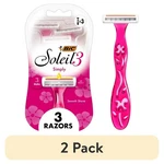 (2 Pack) Bic Soleil Simply 3-BLADE Disposable Razors, Pink, Count. Fixed Price $18.66.
