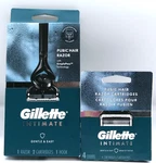 2PK- Gillette Intimate Pubic Hair Razor & 4PK Refill Cartridges. Fixed Price $25.95.
