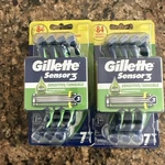 (lot Of 2) Gillette Sensor 3 Sensitive Disposable Razors, 84 Shaves, 7 Count Ea. Fixed Price $19.20.