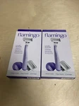 2X Flamingo Women's 5 Blade Shaving RAZOR(1 HANDLE/2 Cartridges + Shower Holder. Fixed Price $14.25.