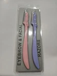 Eyebrow And Facial Razor Blade Face Hair Trimmer Dermaplaning Tool 2 Piece Set. Fixed Price $14.99.