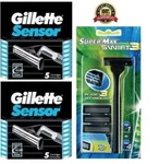 10 Gillette Sensor Razor Blades Cartridges Refills Shaver Handle Fit Excel 3 5. Fixed Price $112.98.