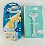 Gillette Venus: Comfortglide Vanilla Creme + Smooth Sensitive 2 Razors Each New. Fixed Price $21.99.