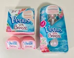 Gillette Venus Spa Breeze Razor, Shower Holder, 8 Cartridges W/shave Gel Bars. Fixed Price $29.99.
