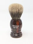 Resin Tortoise Shell Manchurian Badger Shaving Brush By Zenith 22MM Knot M34. Fixed Price $90.00.