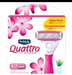 Schick Quattro Womens Value Pack Razor Blade Refills With Aloe, Qty 6 Cartridges. Fixed Price $10.99.