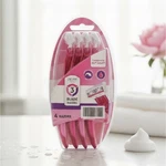 Lacura Women's 3 Blade Disposable Razors Pink White 4 Pack. Fixed Price $10.97.