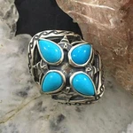 Carolyn Pollack Sterling 4 Sleeping Beauty Turquoise Decorated Cluster For Women. Fixed Price $110.50.