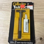 Vintage Gillette Twinjector Razor With 2 Pack Blades Nos Rare!. Fixed Price $69.99.