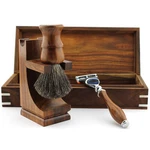 Shaving Brush Black Badger Hair Cartridge Safety Razor Wooden Shaver Set Holder. Fixed Price $25.99.