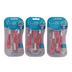 3 Pack Gillette Venus Sensitive Women's Disposable Razors, Count Each. Fixed Price $15.95.