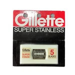 Nos Gillette Super Stainless Steel Razor Blades 5 Pack Made France. Fixed Price $12.00.