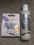 Gillette Venus Pubic Hair & Skin Razor Refills 4 Pack 2-1 Cleanser/shave Gel. Fixed Price $19.99.