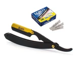 Golden Head Straight Razor Barber Salon Men's Shaving Cut Throat + Lord Blades. Fixed Price $12.45.