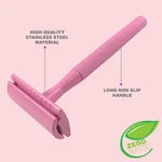 4.5" Long Double Edge Safety Razor For Women Wet Shave + 10 Shaving Blades Pink. Fixed Price $15.29.