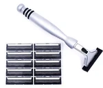 Taconic Shave Pivot Gillette Atra Compatible Metal Razor & 10 Plus Blades. Fixed Price $28.88.