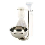 Edwin Jagger Nickel-plated Shaving Brush Razor Stand RHM8B. Fixed Price $69.99.