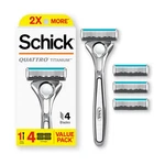 Schick Quattro Titanium 1 Handle 4 Cartridges Blade Mens Shaving. Fixed Price $28.99.