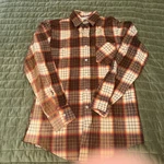 70S True Vintage Perma Prest Sears Red Gray Cream Plaid Flannel Button Up Mens. Fixed Price $20.00.