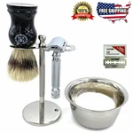 Classic Double Edge Safety Razor Shaving Gift Set For Men's Wet Shave 5 Pc Kit. Fixed Price $44.99.