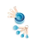 Art + Cook Stainless Steel Handles Nylon Measuring Cup & Spoon 8 Piece Set. Fixed Price $18.00.