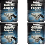 40 Cartridges Gillette Sensor Excel Refill Razor Blades. Fixed Price $49.99.