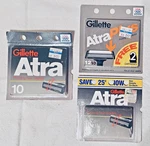 Nos Vtg 1980'S Gillette Atra Refill Razor Shaving Cartridges 3 Packs - 27 Total. Fixed Price $60.00.