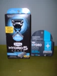 New Men's Schick Hydro 5 Sense Hydrate Razor With Flip Back Trimmer 7 Cartridges. Fixed Price $29.95.