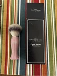 Edwin Jagger Shaving Brush Silvertip Fiber Synthetic Pink New. Fixed Price $48.00.