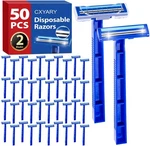 Cxyary Pcs Disposable Razors With 1 Count (pack Of 50), Blue 2 BLADE-50P. Fixed Price $15.86.