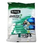Schick EXACTA2 Sensitive Disposable - Packs Of 10 (20 Razors Total). Fixed Price $13.58.