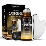 Organic Castor Oil Roll On & Stainless Steel Gua Sha Facial Tool Metal. Fixed Price $42.81.