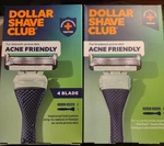 Dollar Shave Club Acne Friendly Razor Starter Kits 2 Handles, 4 Blades New. Fixed Price $23.50.
