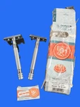 Merkur Stahlwaren Tradition & Design 23C Long Handle (2 Razors + 10 Blades). Fixed Price $75.00.