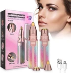 2 1 Electric Eyebrow Face Hair Remover Painless Facial Trimmer Razor Epilator. Fixed Price $12.40.