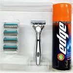 Schick Quattro Titanium Starter Pack : Razor Handle, 5 Refills + Edge Shave Prep. Fixed Price $22.90.