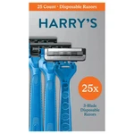 Harry's Disposable Razors 25CT 3 Blade Lubricating Strip Pivoting Head. Fixed Price $19.99.