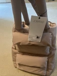 New Joan & David The Capri 18" Nylon Double Handle Shopper Computer Tote Tan Col. Fixed Price $45.00.