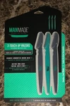 New Man Made Muliti Purpose Touch Up Razors 3 Pack Gray & Green Stainless Steel. Fixed Price $12.99.