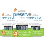 Preserve 4 Triple Blade Razor Cartridges 3 Pack. Fixed Price $23.99.