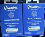 Goodline Grooming Co. 5-BLADE Razor Refills, Lot Of 2 Boxes, 16 Cartridges Total. Fixed Price $19.90.