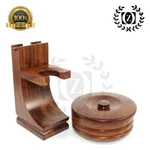 Mission Style Classic Wood Stand For Razor Brush With Shaving Cup Mug Walnut. Fixed Price $29.99.
