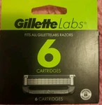 Gillette Labs Men's Razor Blade Refills With Exfoliating Bar, Green, 6. Fixed Price $23.00.