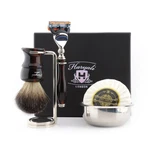 Five Pieces Shaving Kit 5 Edge Razor, Black Badger Brush Stand, Bowl & Soap Gift. Fixed Price $149.86.