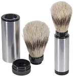 Kingsley SB-8001, Travel Shave Brush Pure Badger Bristle, Nickel Plated Brass. Fixed Price $32.95.