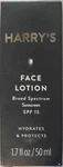 Harrys Face Lotion, Broad Spectrum Sunscreen Spf 15. Fixed Price $12.99.
