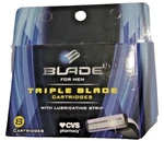 Cvs Blade Men Triple Razor Cartridge With Lubricating Strip 8 Piece Refill. Fixed Price $19.99.