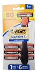 Bic Hybrid 3 Razor Comfort Men W/ 6 Cartridges ( 1 Set ). Fixed Price $12.95.