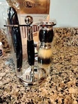 New Union Razor SS5 - 3 Piece Folding Straight Shave Kit Black Brush Stand. Fixed Price $12.99.